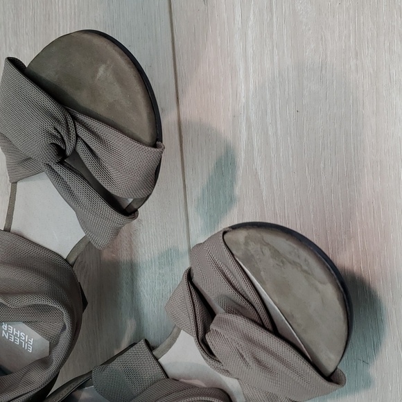 NEW Eileen Fisher Women Joy Mesh Knot Crisscross Heels Sandals shoes sz 8.5 - Picture 5 of 11